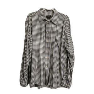 Ermenegildo Zegna Shirt Mens XL Checkered Traveller Longsleeve Button-Up
